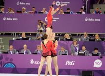 İlk Avropa Oyunları çərçivəsində gimnastika üzrə yarışların növbəti mərhələsi davam edir. Bakı, Azərbaycan, 17 iyun 2015